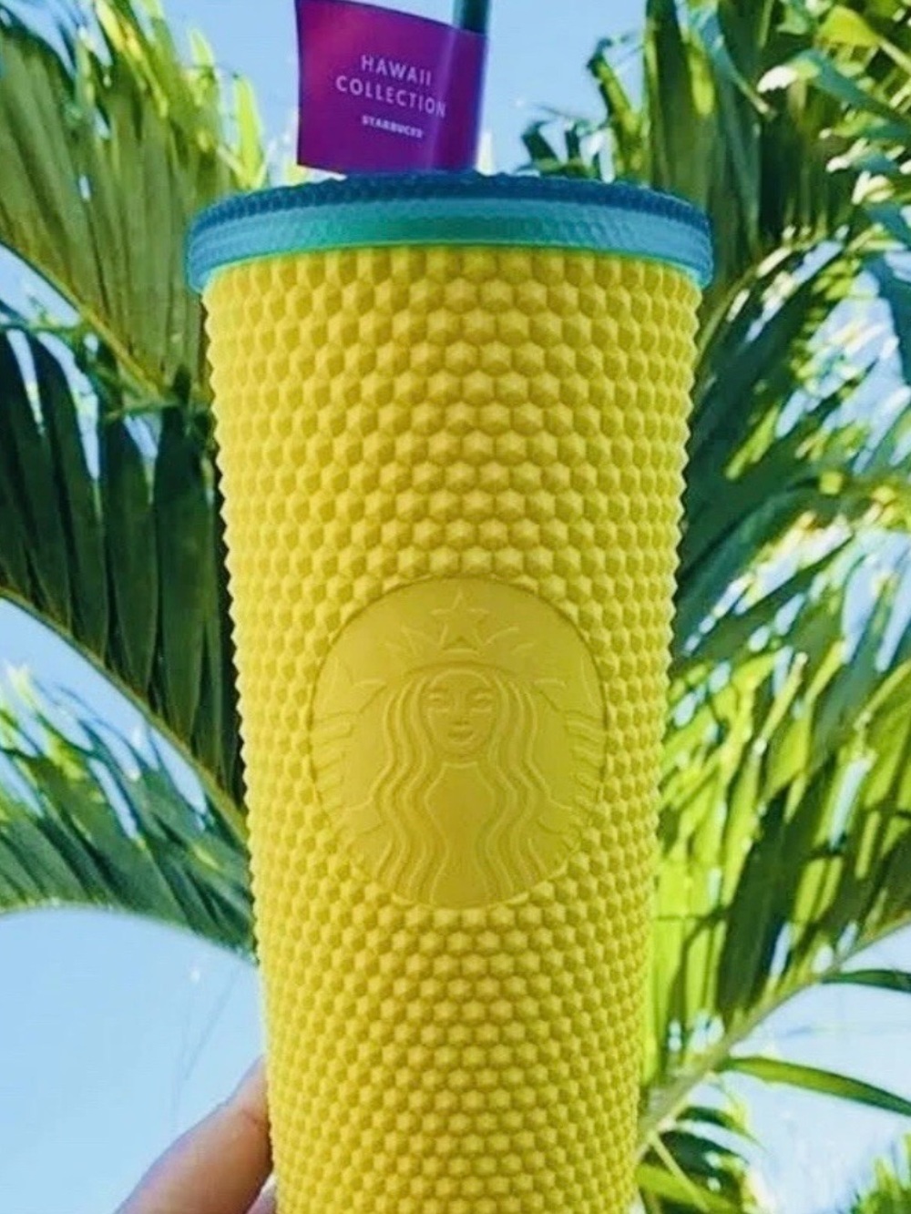 NWT Starbucks Hawaii Collection Yellow Studded‎ Tumbler Limited Edition